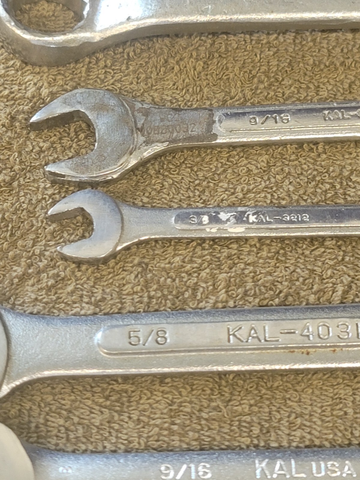 Kal Sae Combination Wrench Set 15/16 3/4 11/16 9/16 7/16 3/8 5/16 3/16 USA