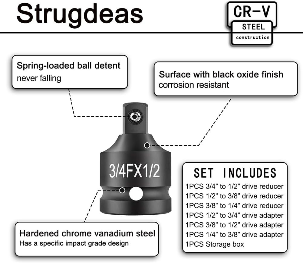 High-Quality 6-Piece Socket Reducer and Adapter Kit for Professional Use