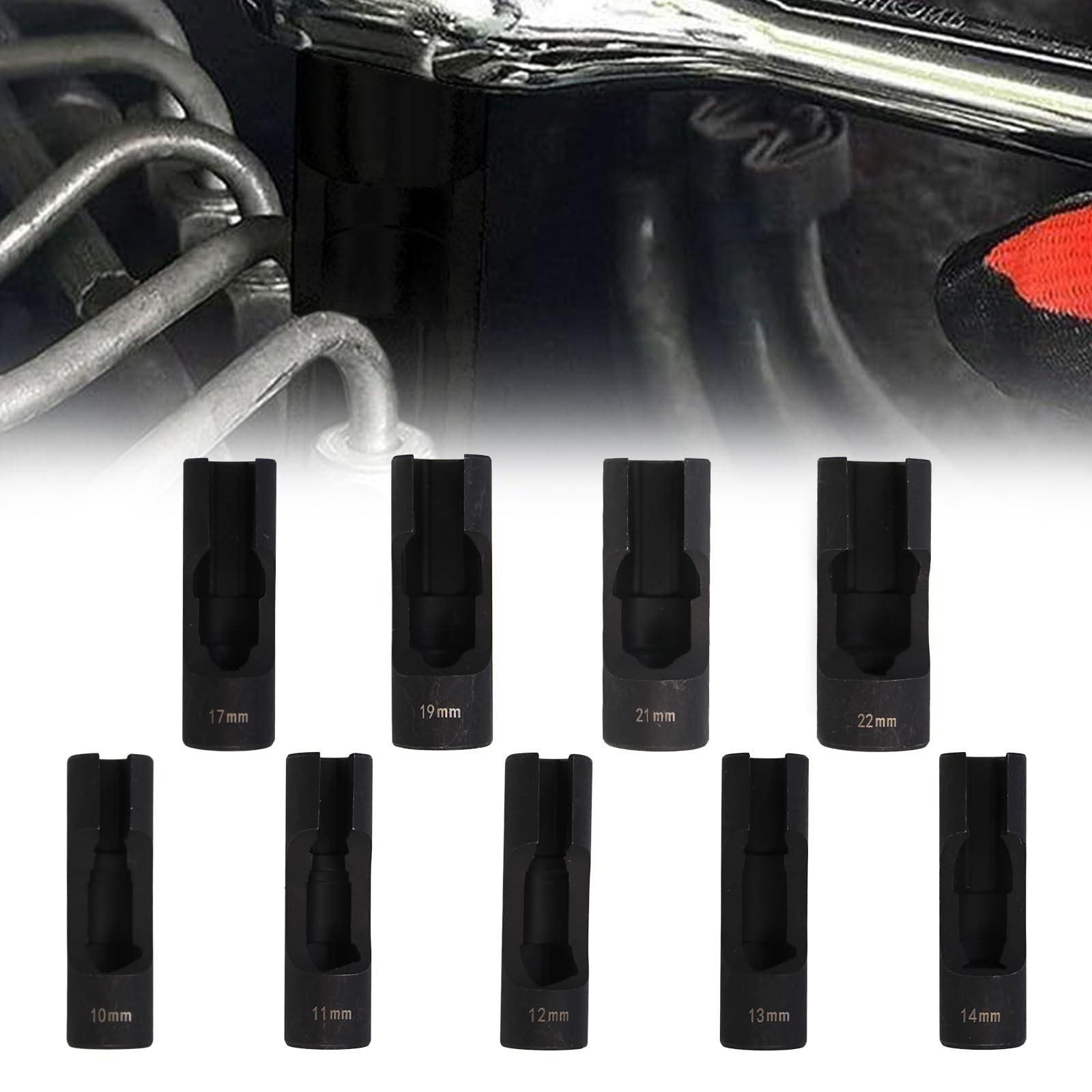 RULLINE 9pcs Flare Nut Socket Set Upgraded Steel for Automotive and Mechanica…