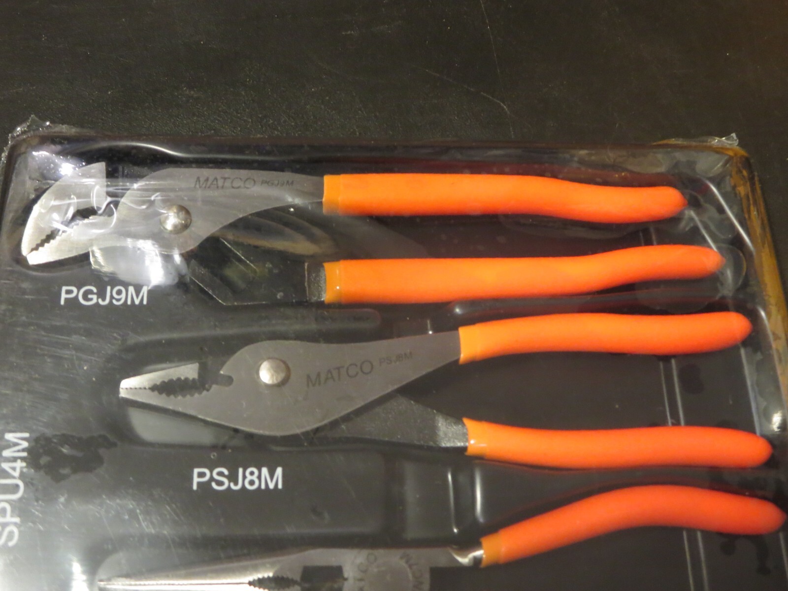 Matco SPU4M 4Pc. universal Pliers Set Orange w/tray New