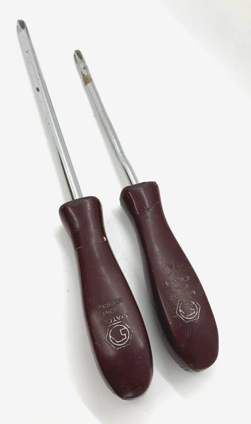 MATCO Tools #3 #4 Large Screwdriver Set Maroon Handle Phillips Tip Blade Lot VTG