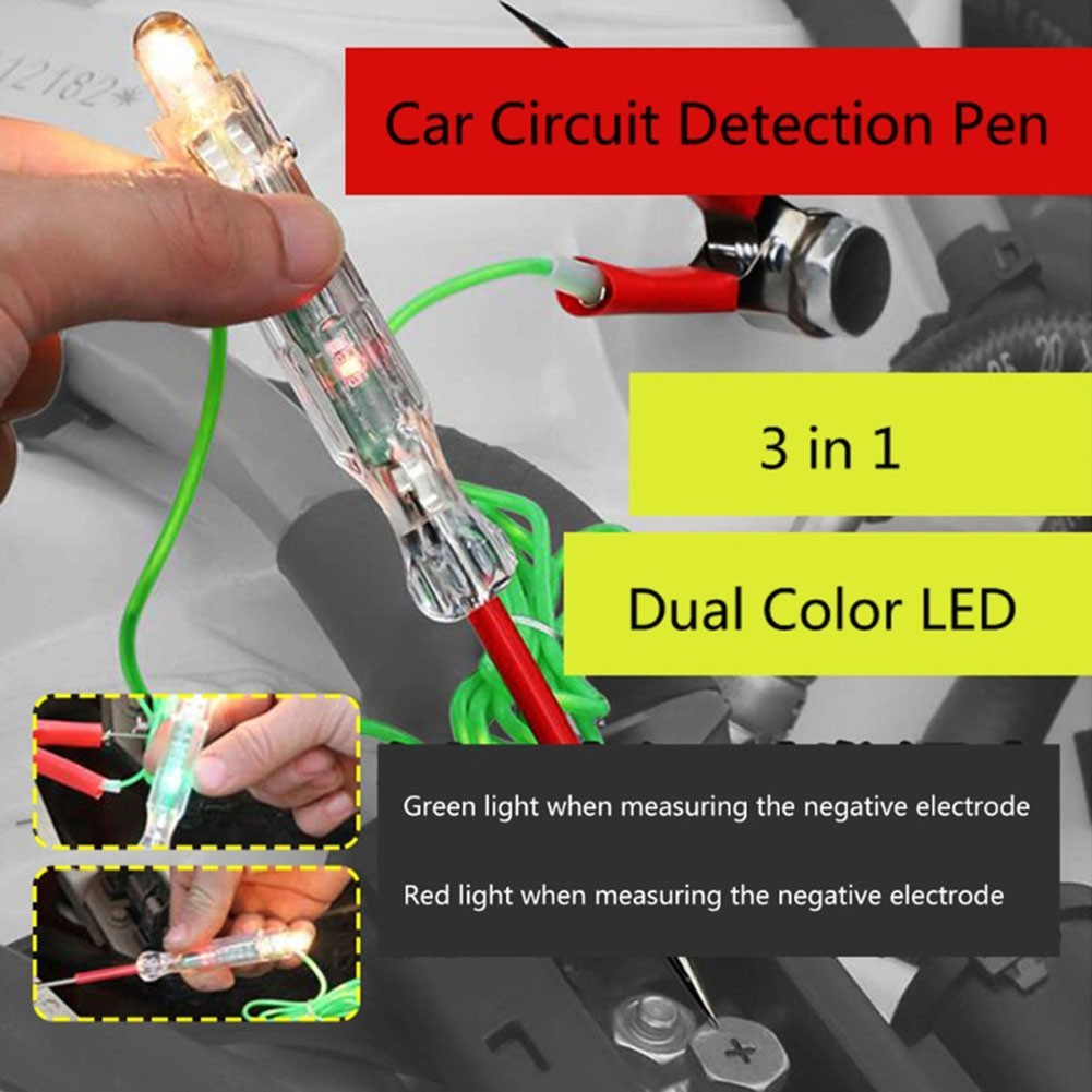 Cable Circuit Tester For 6V 12V 24V DC Voltage Probe Light Tool Auto Fuse Test