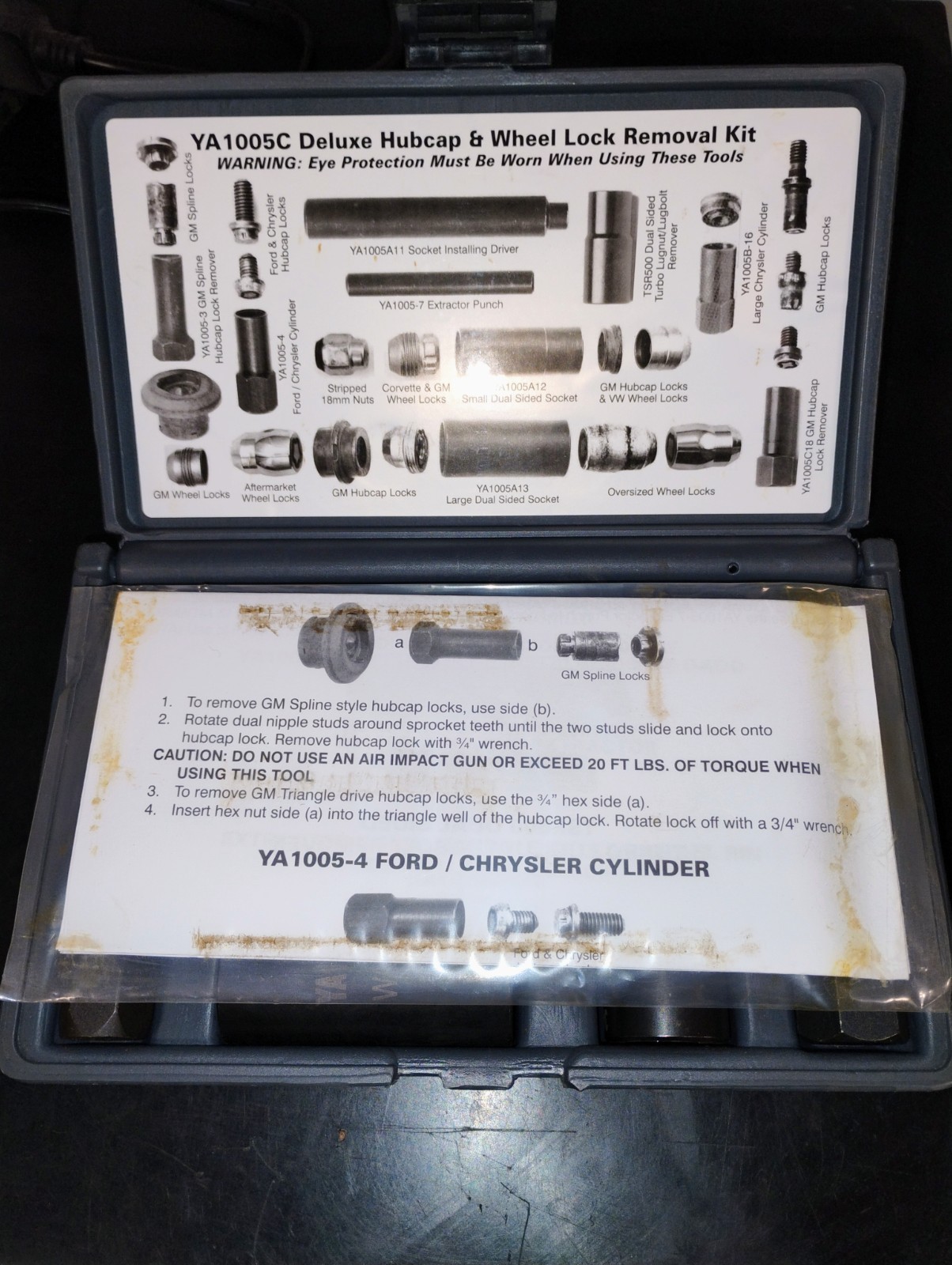 Blue-Point Tools USA YA1005C Deluxe Hubcap & Wheel Lock Removal Kit Set