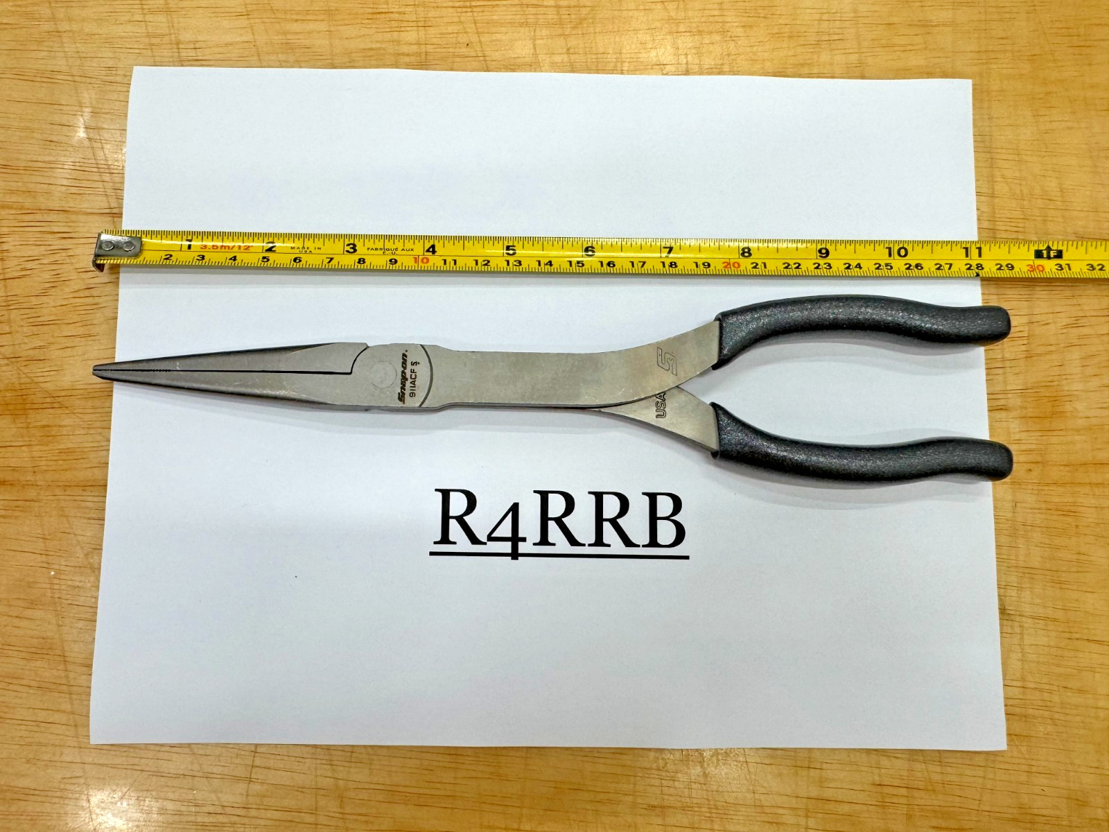 Snap-On Tools USA NEW DARK TITANIUM Soft Grip 11″ Needle Nose Pliers 911ACFDT