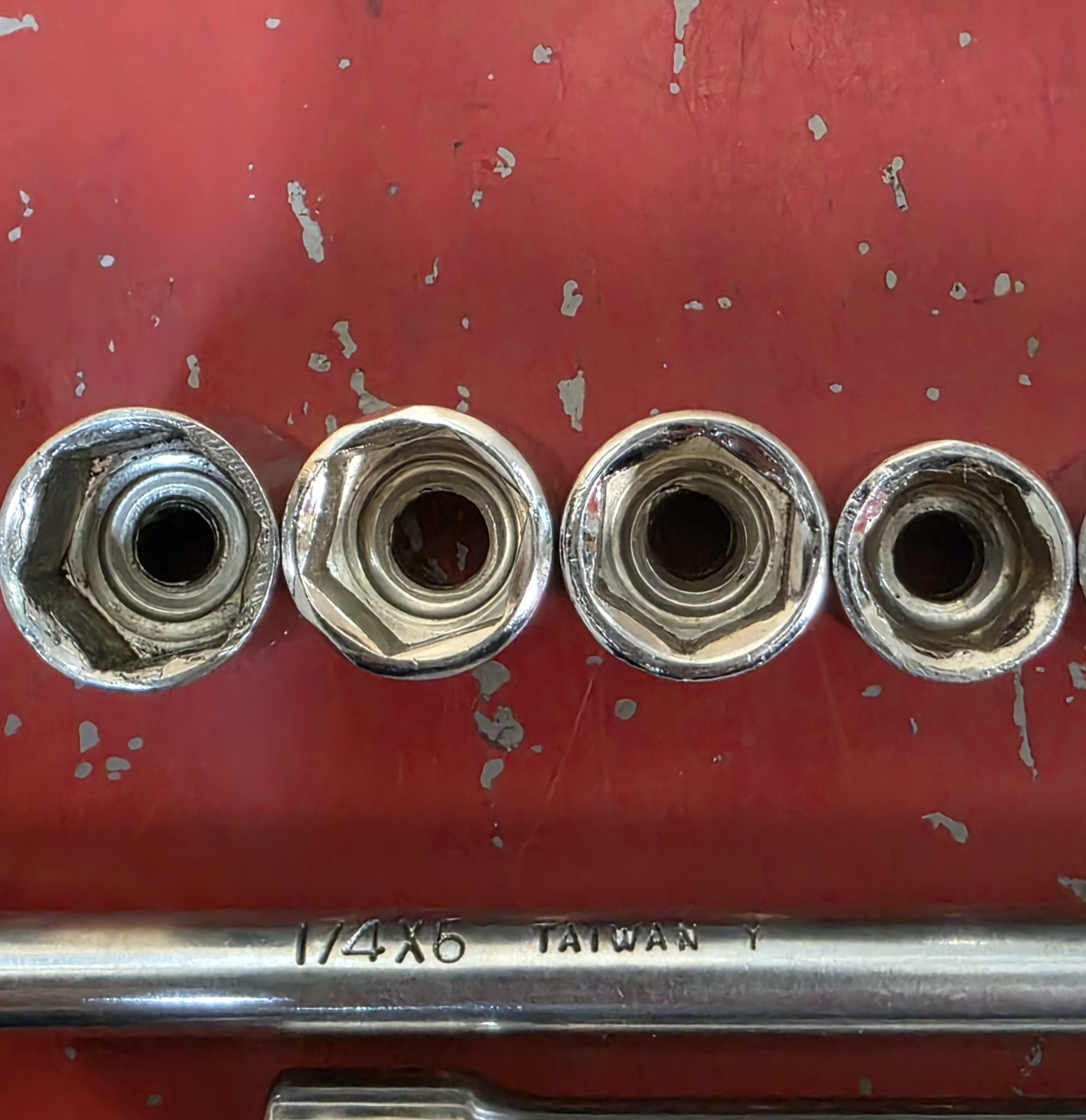 Unbranded 1/4″ Dr 19pc SAE Socket Set 6pt 8pt NonUSA 5/32″-1/2″ Mostly Taiwan