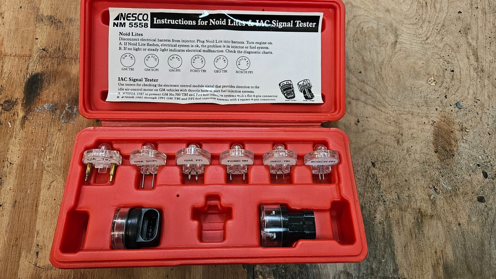 Nesco 8 Pcs Electronic Fuel Injection IAC Signal Noid Lite Tester Light test Set