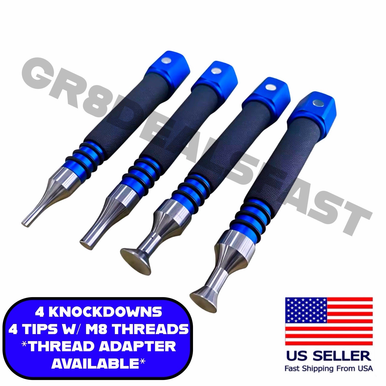 PDR Knockdown Tool Kit Paintless Dent Repair Tap Down Aluminum Glue Pull (4 Pc)