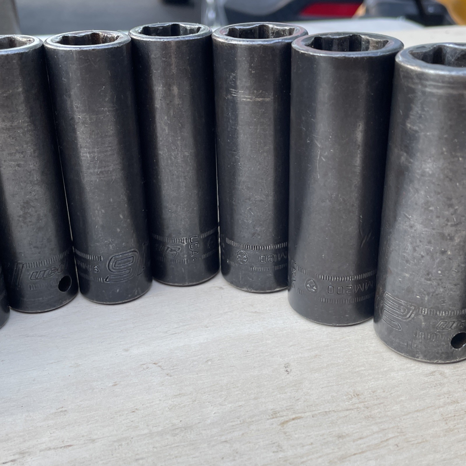Snap-On 1/2″ Dr 6 Point Metric 10mm-24mm SIMM100A-SIMM240 Deep Socket Missing 18