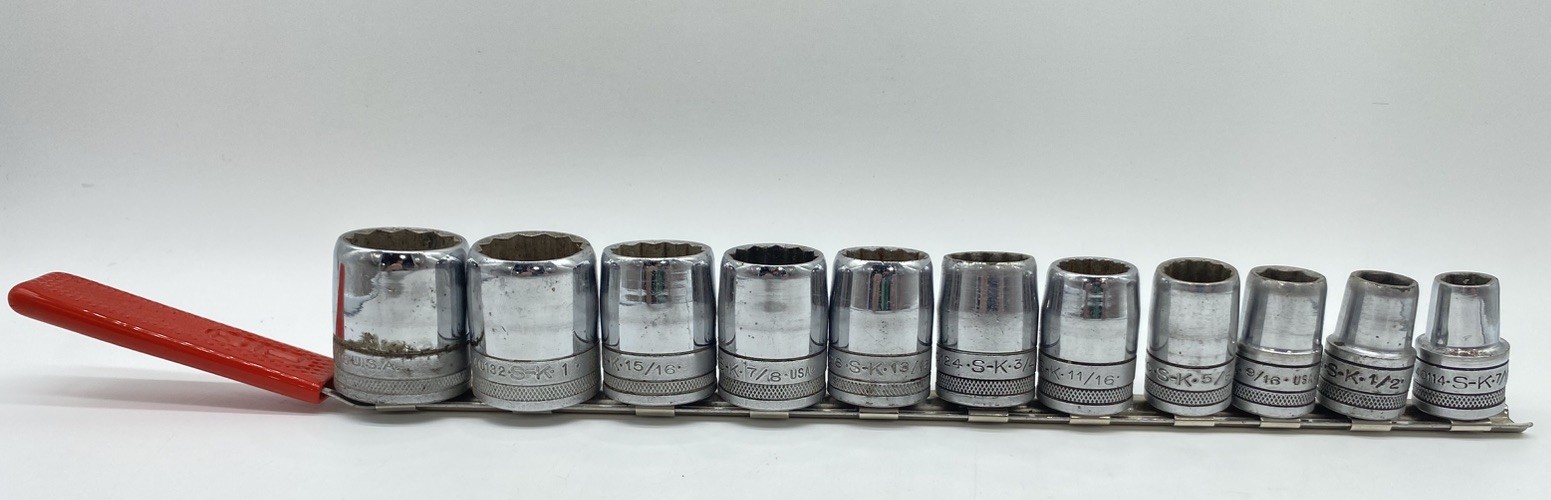 VTG S-K 1/2″ Drive 11pc Knurled Sockets 1-1/6″ down to 7/16″
