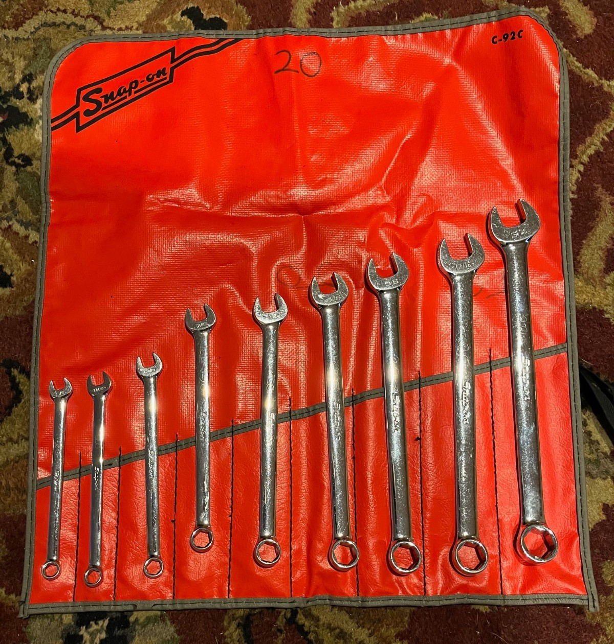 Vintage Snap-on OSH709A 6 Point Combination Wrench Set 9-Piece 5/16″-3/4″