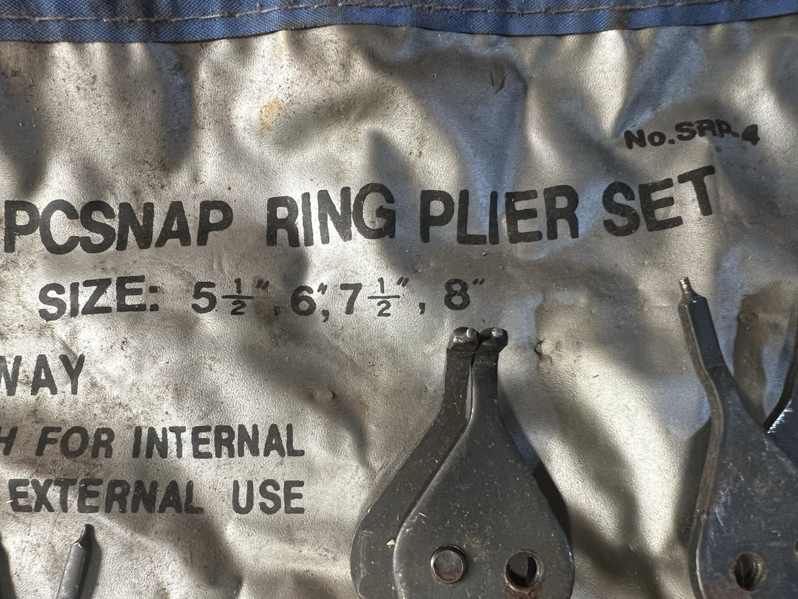 Vintage Continental Tools 4 Pieces Snap Ring Pliers Blue SRP-4 In Pouch
