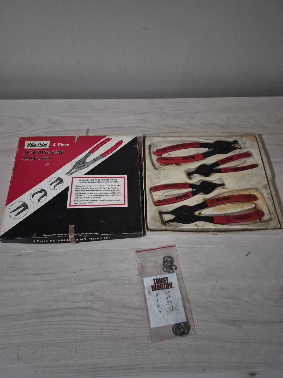 Blue-Point Snap Ring Pliers Set x4 USA With Original Box