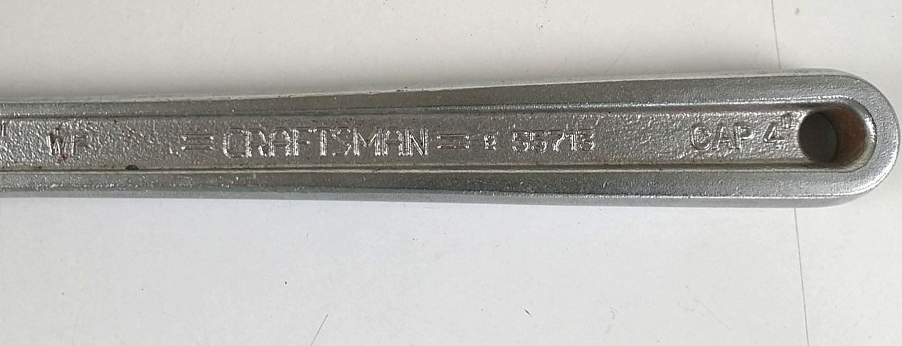 Craftsman Vintage 12″ Chain Wrench 9-55713 Made in USA Chrome 4″ Capacity SD1463