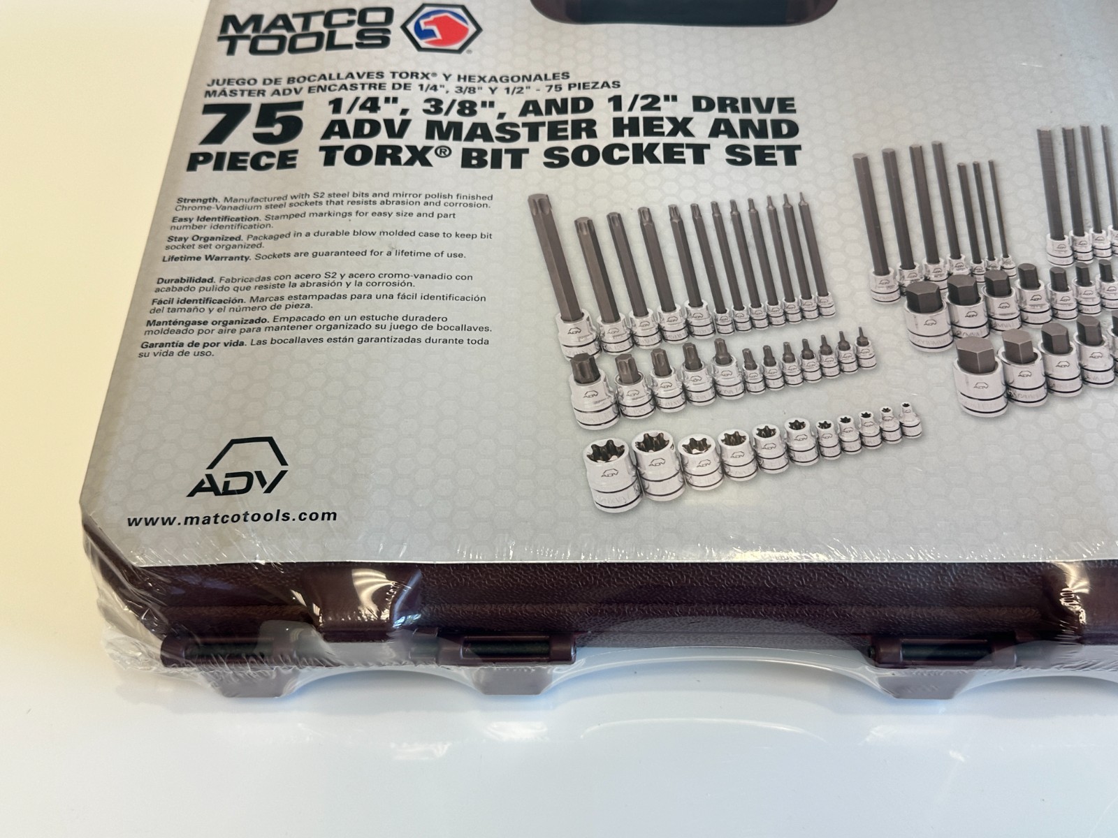 NEW Matco Tools SBS75VA 75pc ADV Master Hex & Torx Bit Socket Set, 1/4 3/8 1/2”