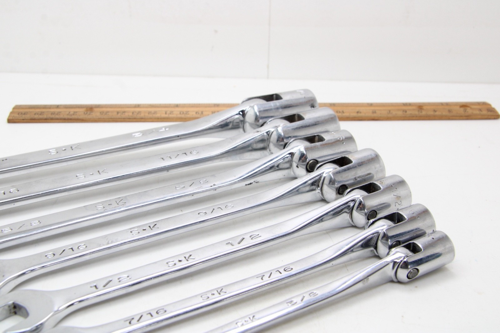 SK Tools 88812-88824 3/8 – 3/4 12 Point Flex Head Superkrome Socket Wrench Set