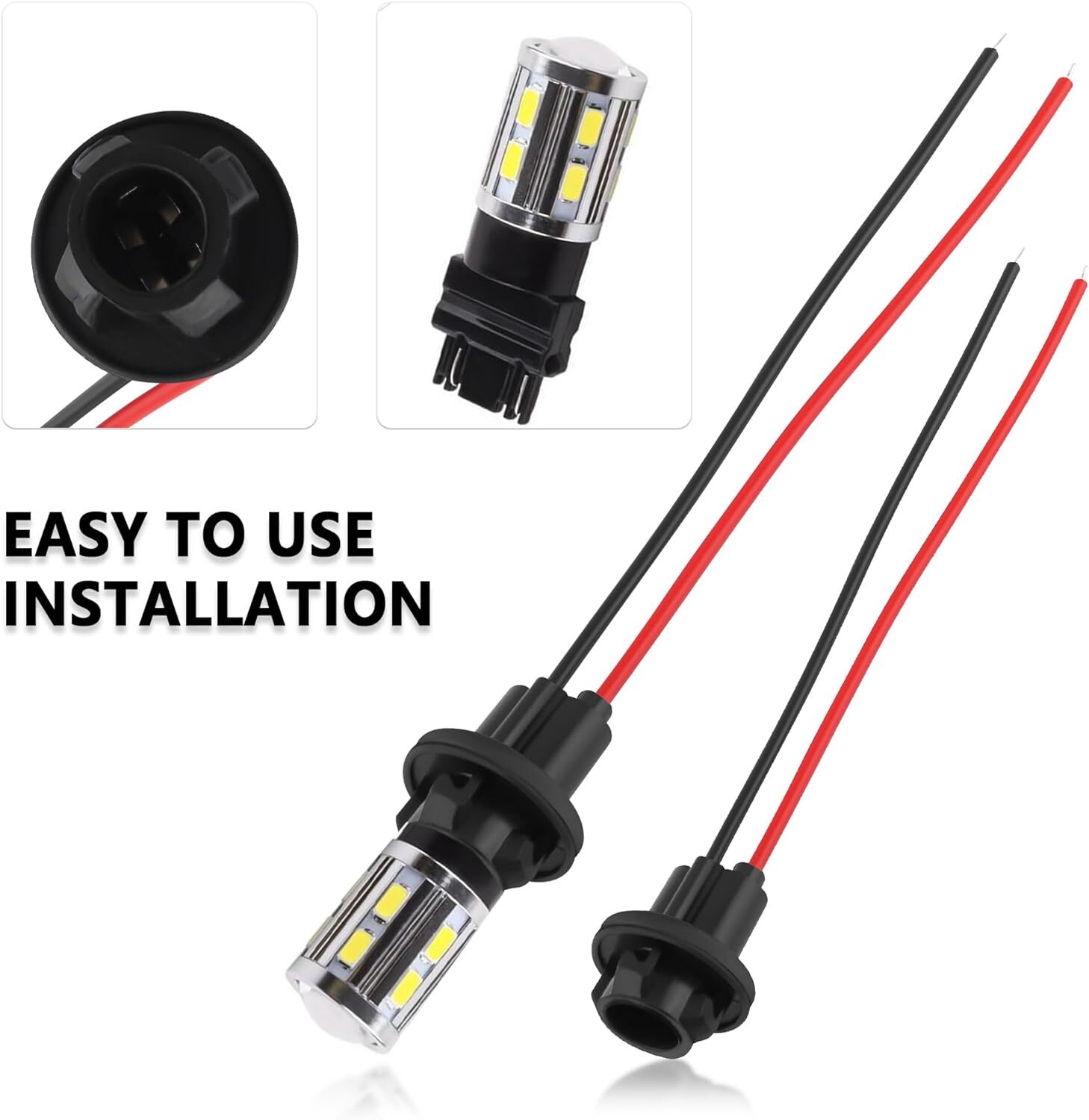 5PCS 194 Bulb Socket with Wire Pigtail,T10 for Plum Blossom Base