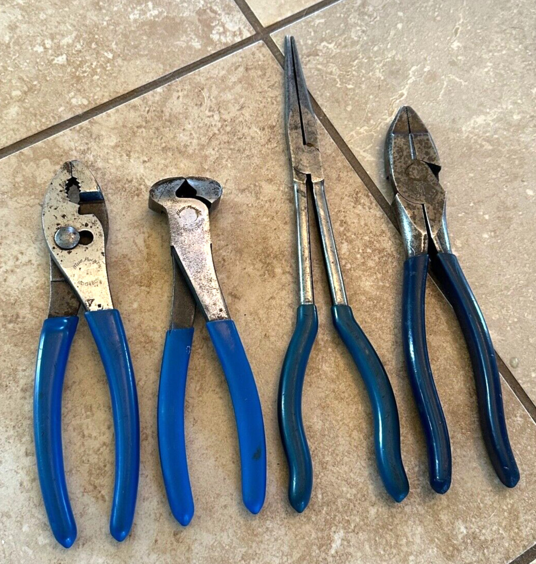 Blue Point Klein Tools Pliers Set End Cutter Slip Joint Long Needle Lineman Lot