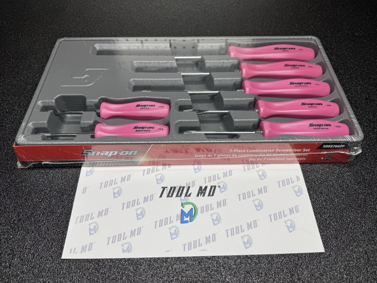 Snap-on Tools USA NEW 7-Piece PEARL PINK Combination Screwdriver Set SDDX70A