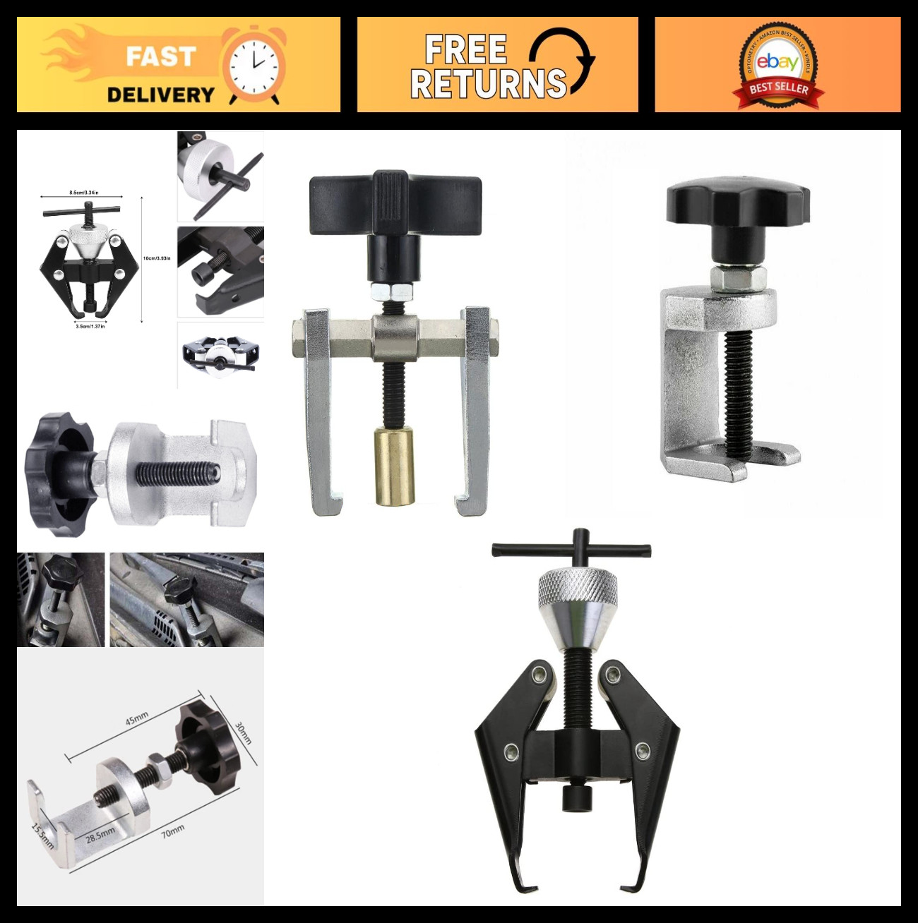 3 PCS Car Wiper Arm Puller & Battery Terminal Tool Set – Windshield Repair Extra
