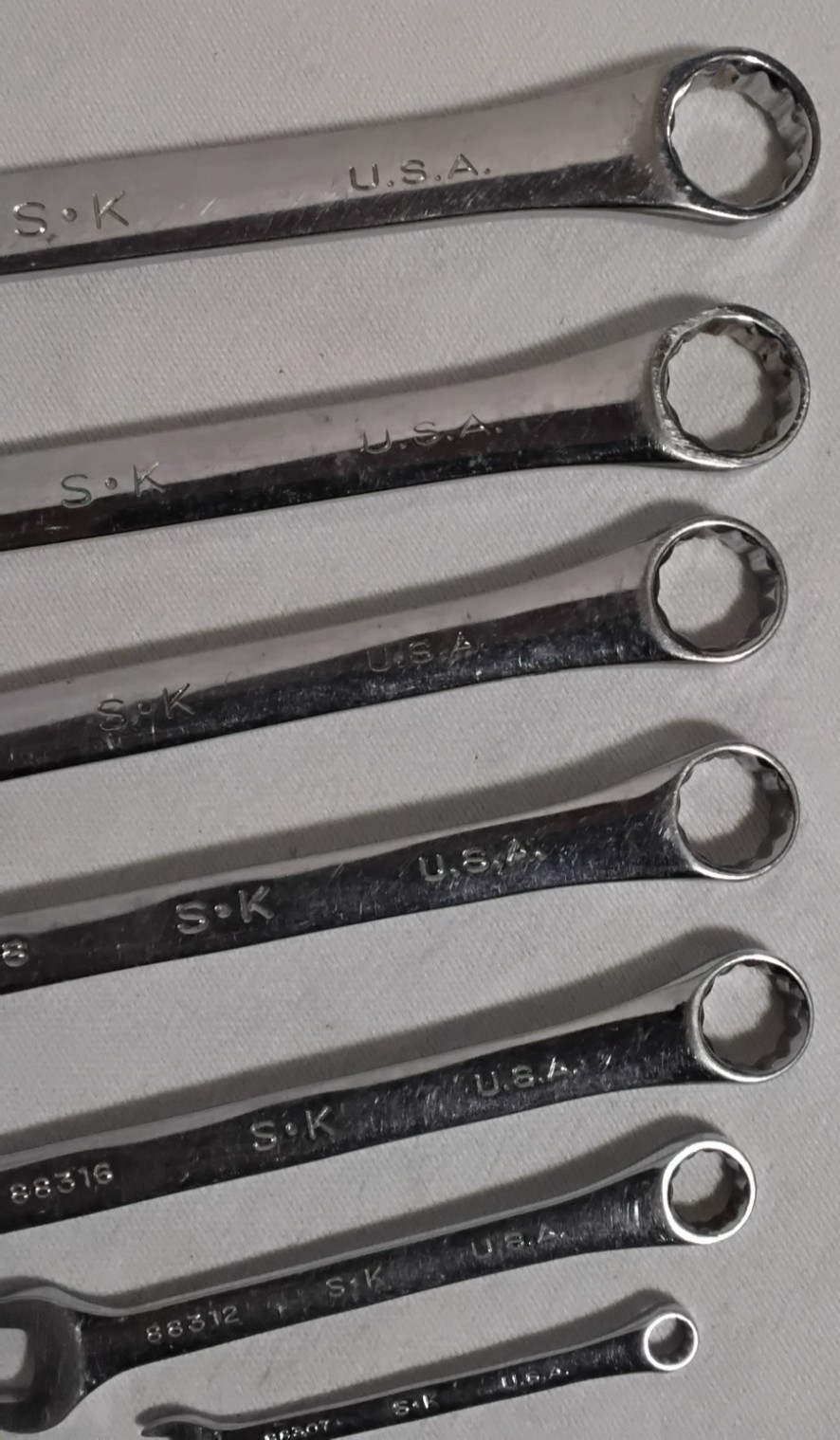SK Hand Tool 7pc 12 Point Metric Combination Wrench Set Lot USA