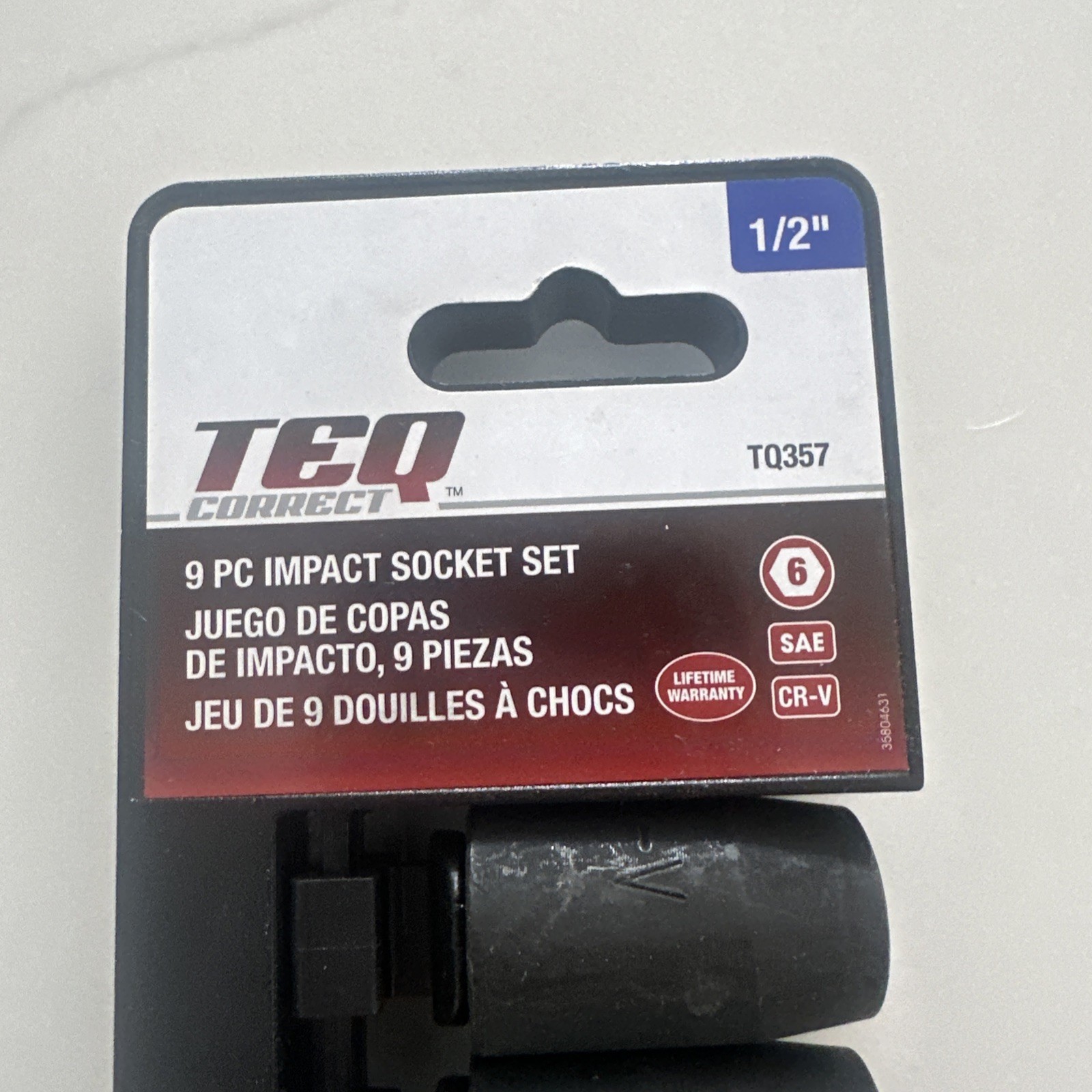 TEQ Correct 9-Piece 1/2″ Drive 6-Point SAE Impact Socket Set – TQ357