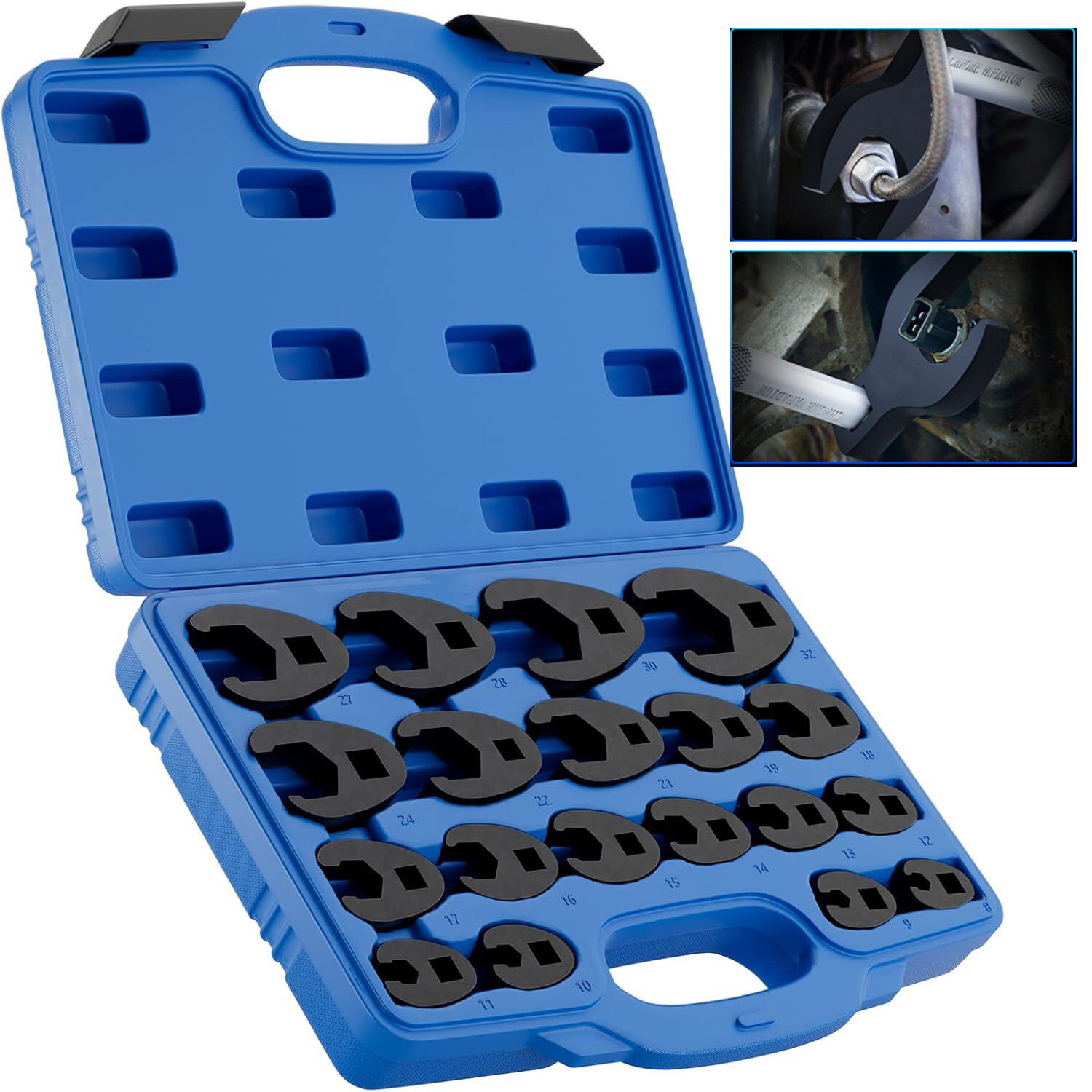 Crows foot Wrench Set 1/2″ and 3/8” Drive Flare Nut Crowfoot Wrench Set Metric