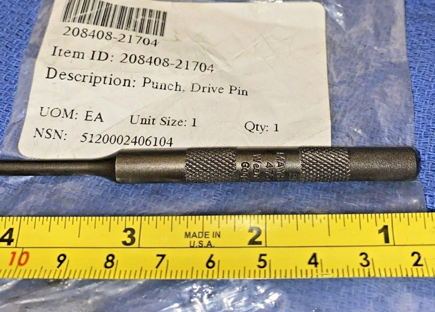 21740 MAYHEW 475 5/32 INCH Punch Pin Type NEW MADE IN USA GOVT SURP