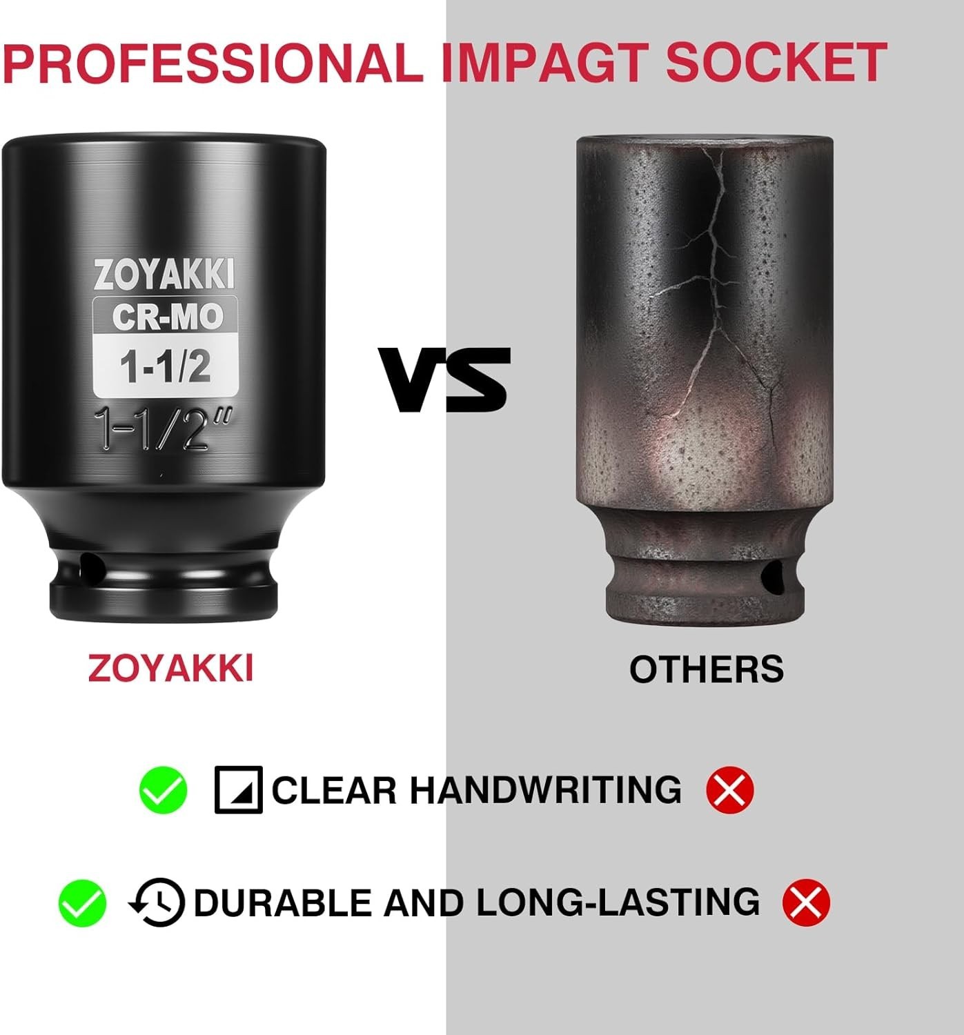 Corrosion-Resistant 1-1/2″ Deep Impact Socket – Professional-Grade Performance
