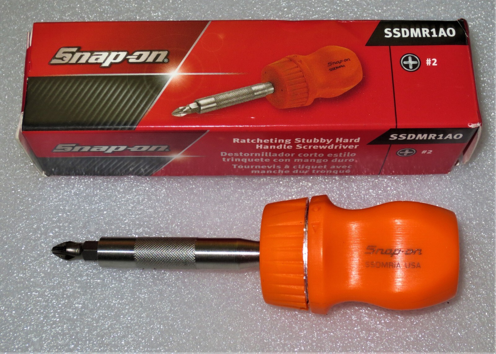 NEW* Snap-on Stubby Ratcheting Screwdriver SSDMR1AO *ORANGE HARD HANDLE* NIB