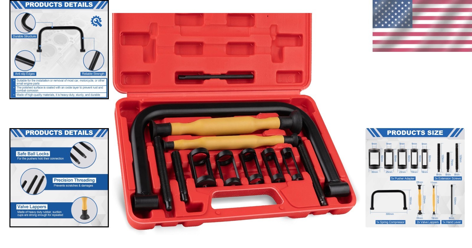 Complete 12PC Valve Spring Removal Tool Kit with Carrying Case – Easy to Use