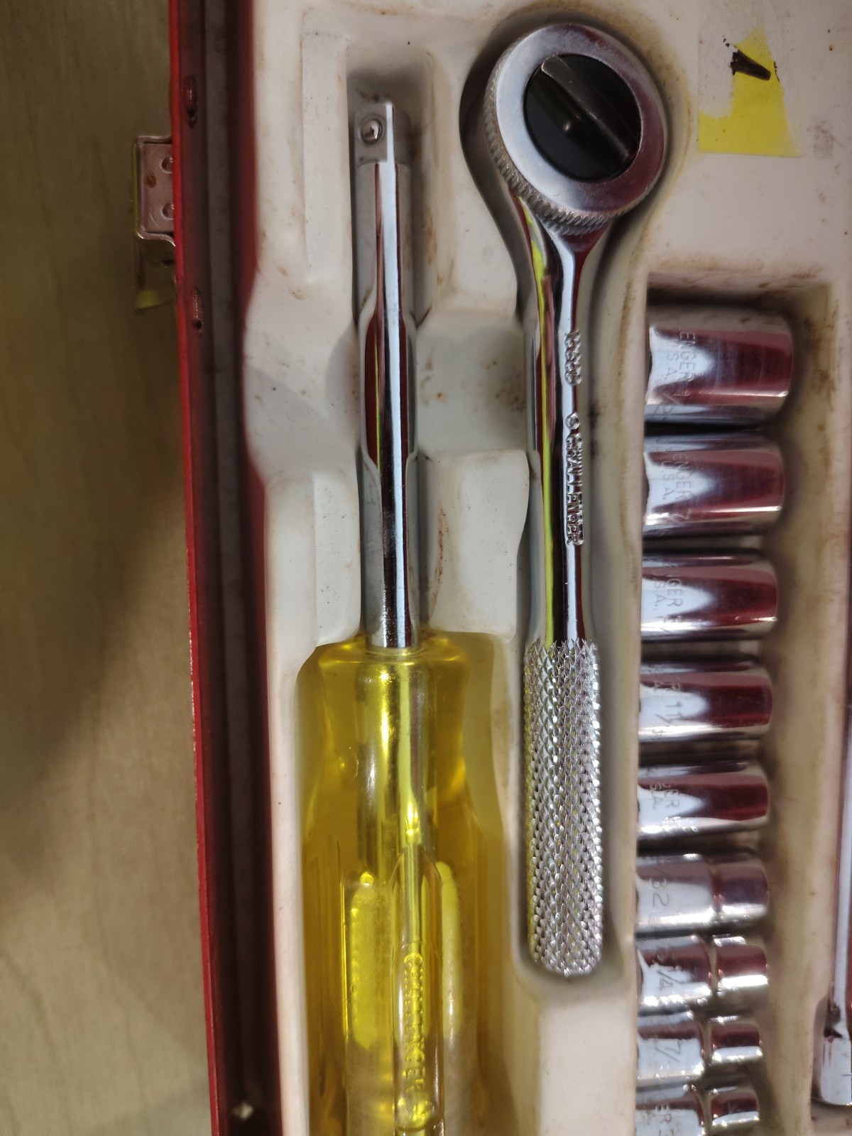 CHALLENGER PROTO 1/4″ In. Drive SAE 21pc Socket Set In Red Metal Case USA Read