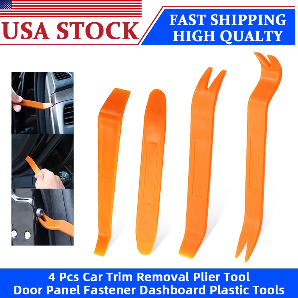 Car Trim Removal Tools 4Pc Kit Plastic Pry Panel Door Dash Interior Clip Set US