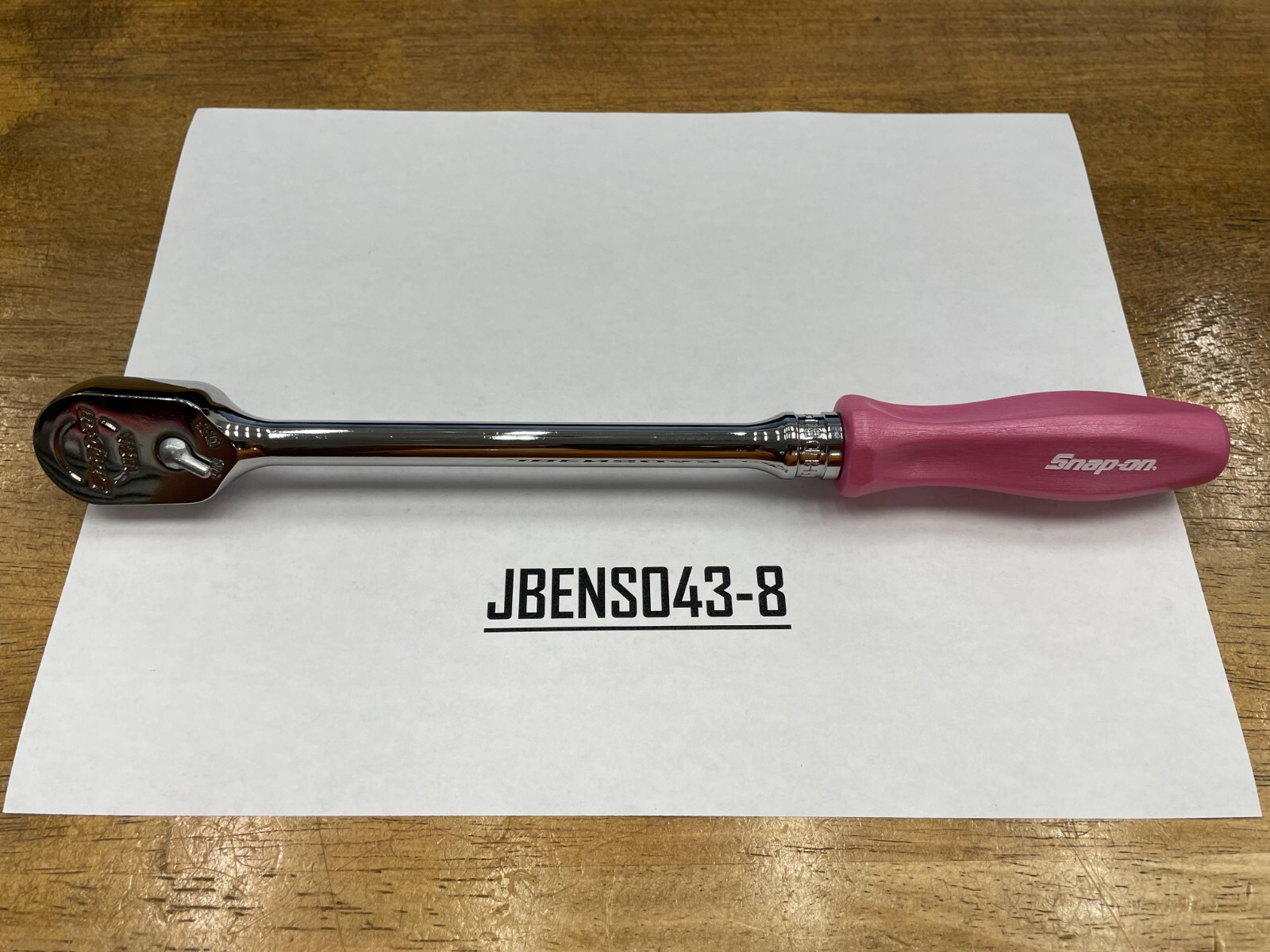 Snap-on Tools NEW PEARL PINK 3/8″ Drive Hard Grip Long Fixed Ratchet FHLD80PP