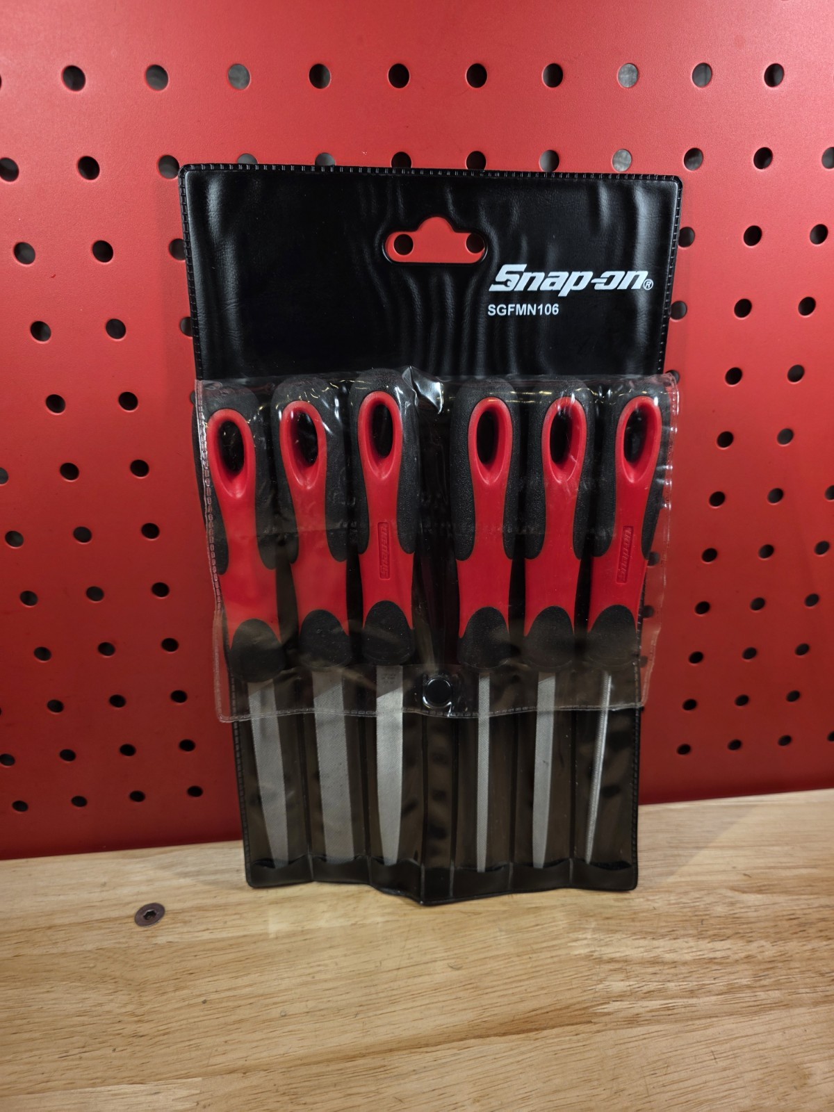 Snap-on Tools NICE SGFMN106 6-Piece Soft Grip Miniature File Set Red Handles