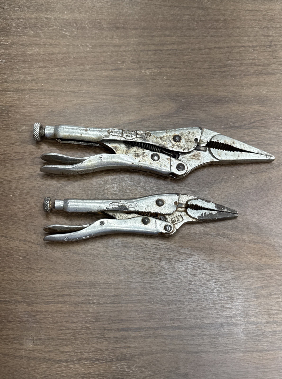 Petersen DeWitt 2 Piece Small Vise-Grip Locking Plier Set 6LN and 9LN USA.
