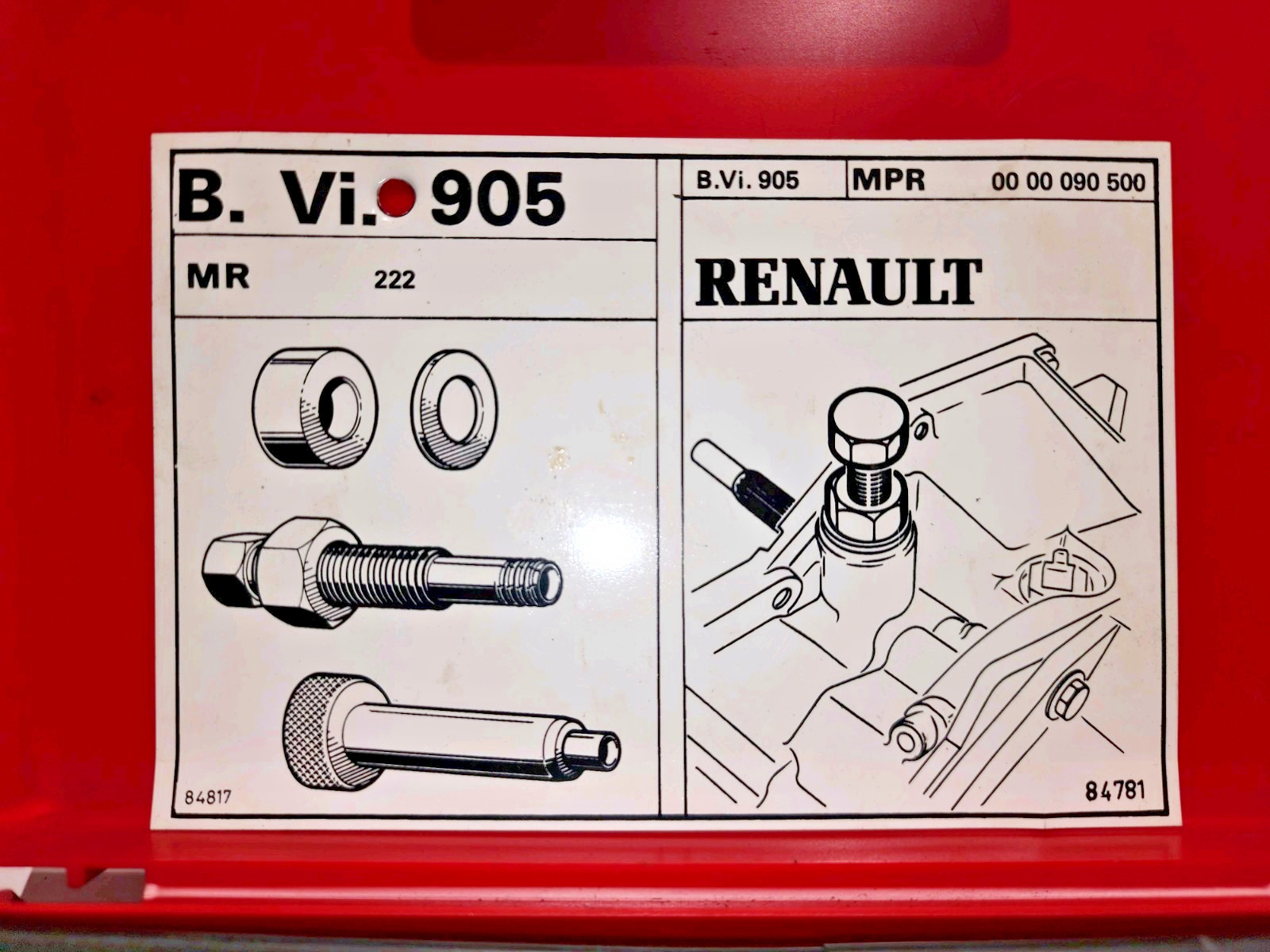 AMC Jeep Renault BVI905-SP.1812, OEM Renault,Transmission Gear Box Tool Kit,Used