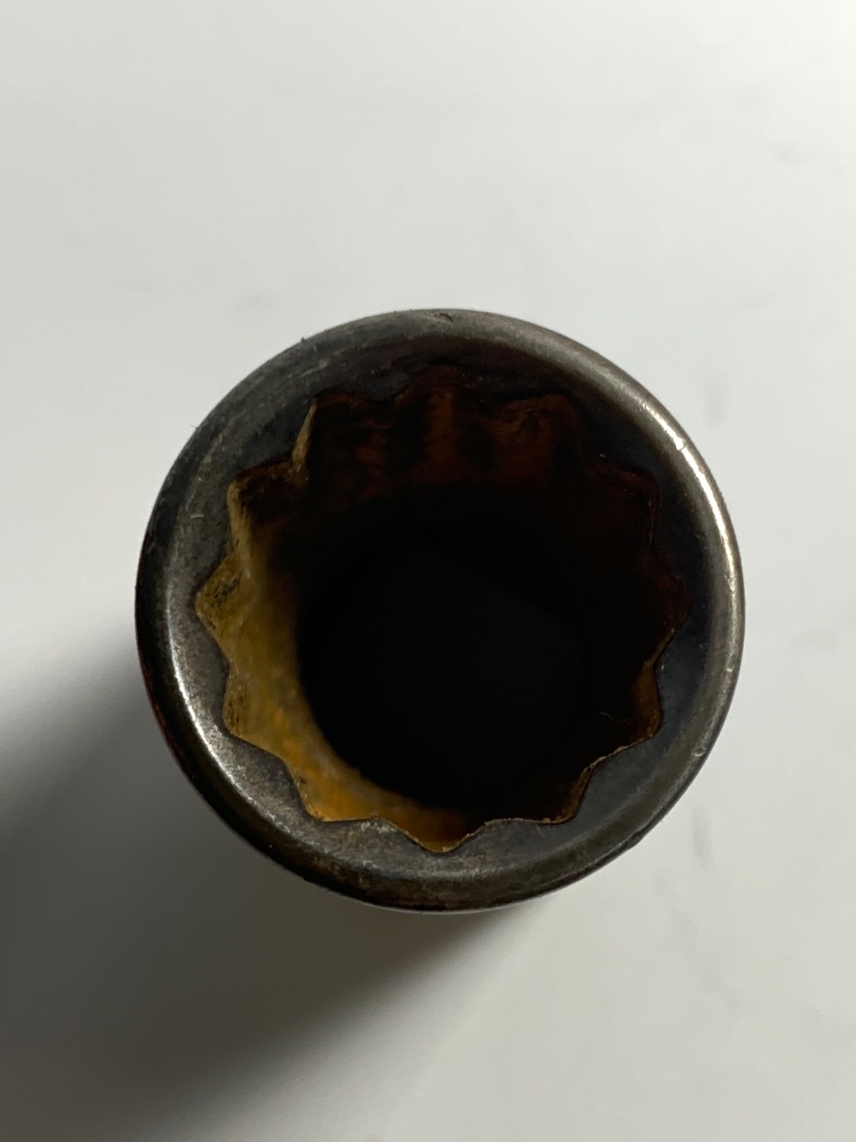 Craftsman 15mm 12 Pt 1/2″ Drive Shallow Socket USA Inverted G1 44236 Vintage