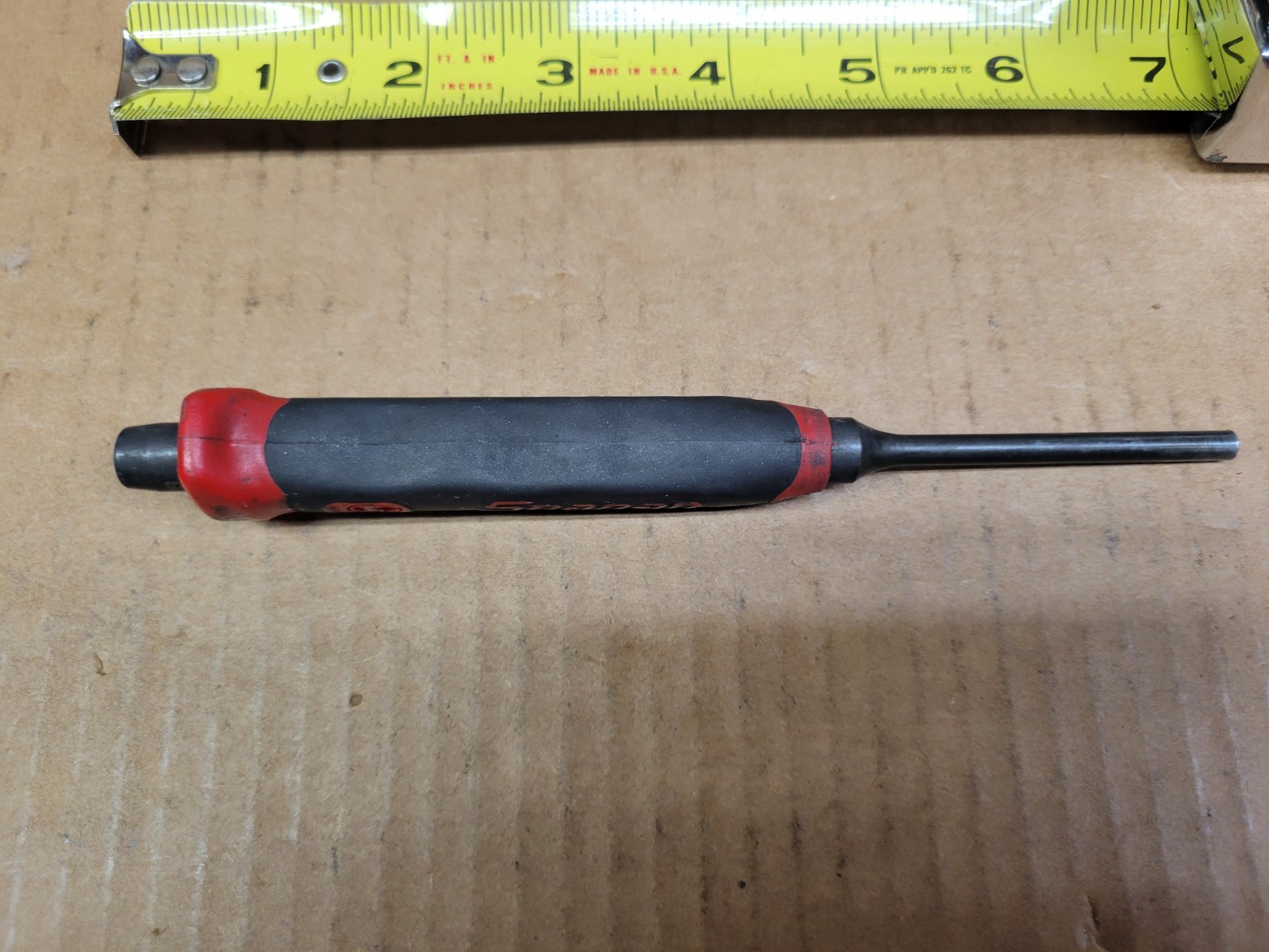 Snap On 3/16″ Pin Punch With Red / Black Comfort Handle Grip No PPSG106
