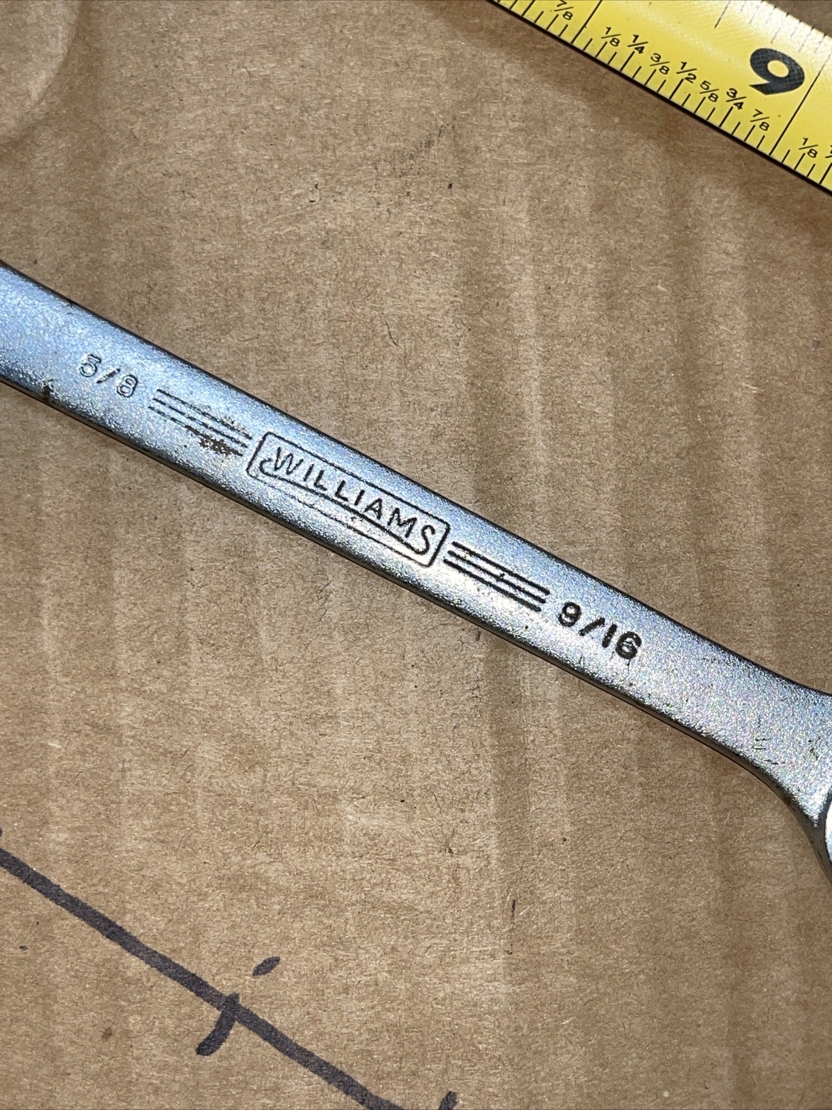 Vintage Williams USA 1727 5/8 X 9/16 In SAE Open End Wrench Superrench