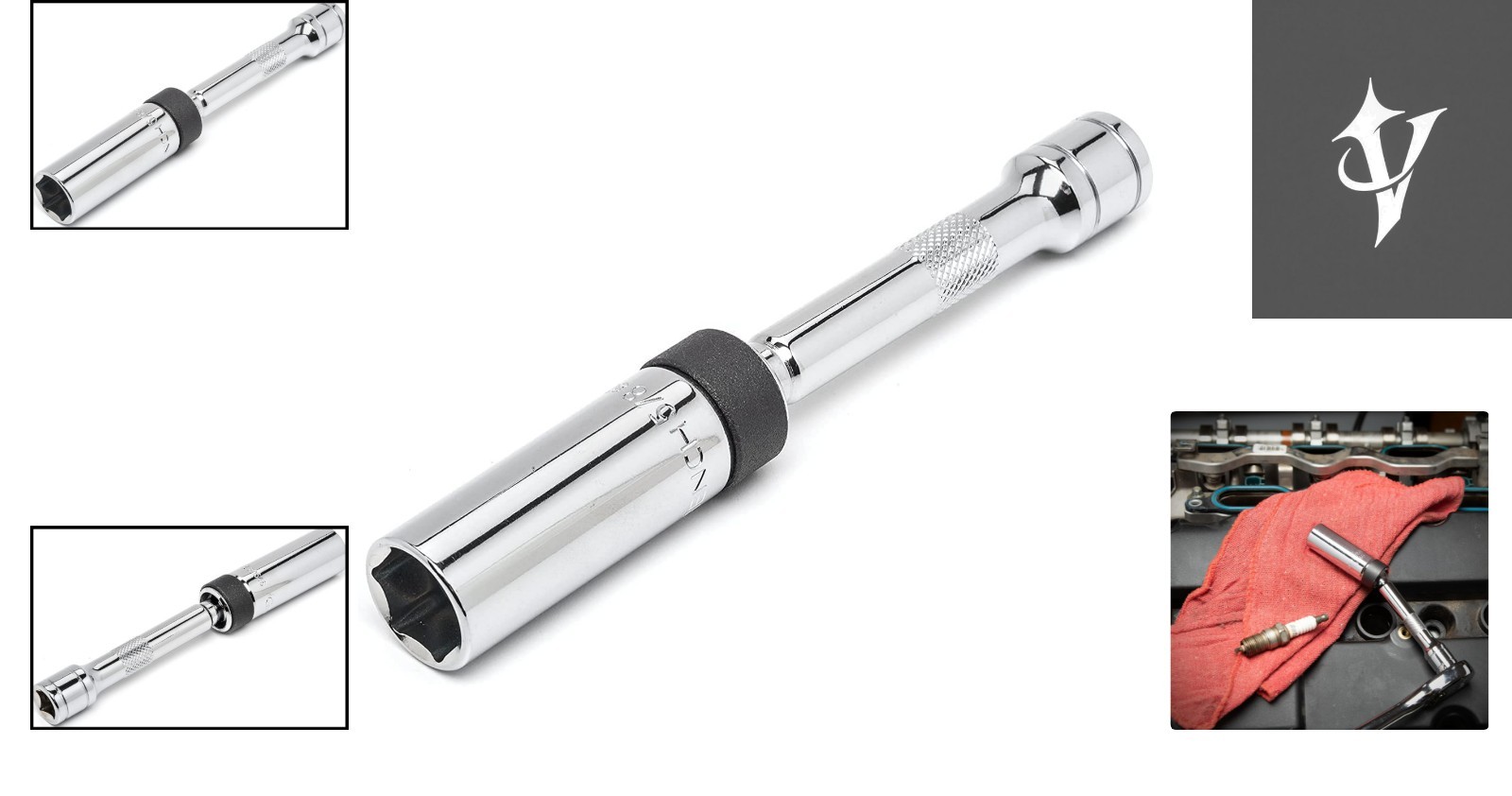 Durable 6″ Magnetic Swivel Spark Plug Socket, 3/8″ Drive – Efficient Design