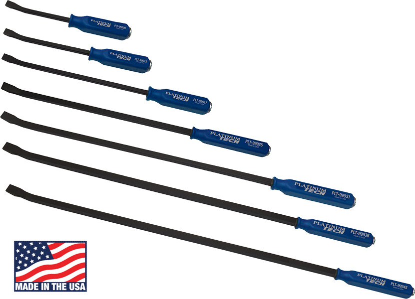 ATD TOOLS 7-Piece Pry Bar Set with Slotted Hanging Rack 99907