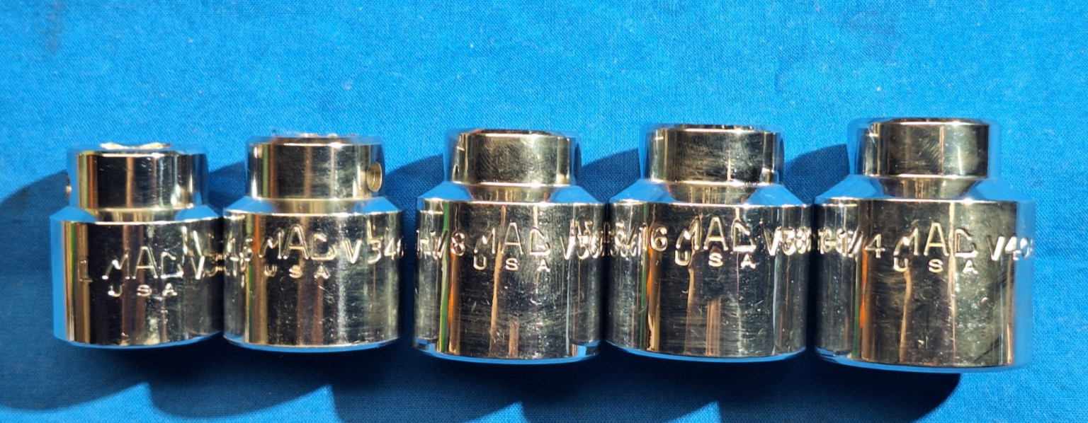 Mac Tools 5 piece 1/2″ drive shallow 6pt socket set 1″ – 1-1/4″ V326 – V406R