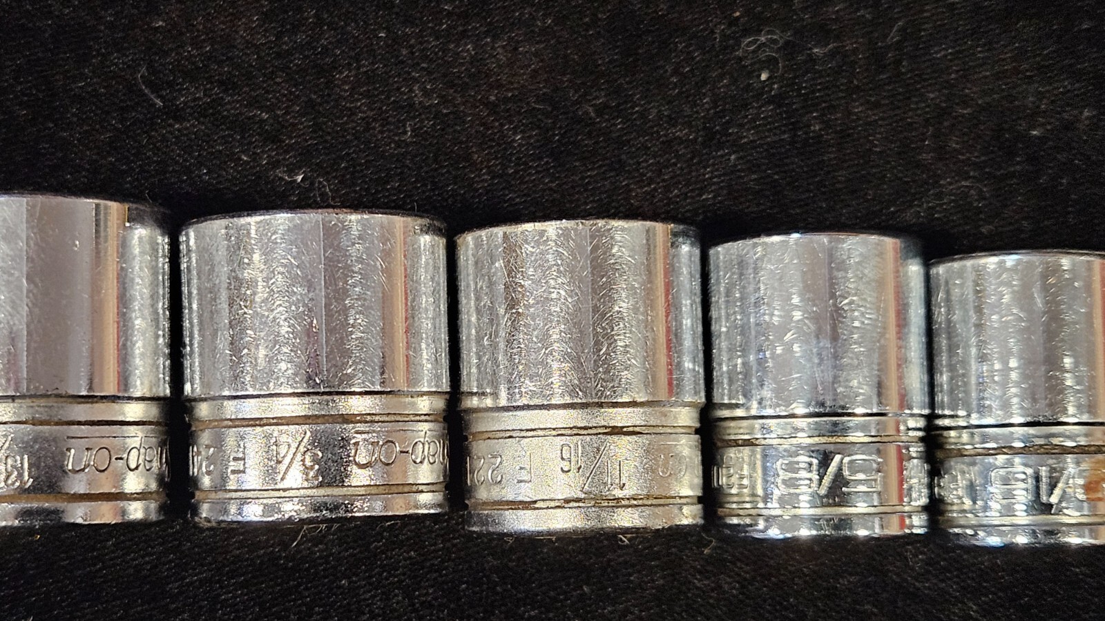 Snap-on 3/8″ Drive 1/4-7/8″ SAE 12-point (1-6pt) 11pc Set Shallow F-081 – F-281