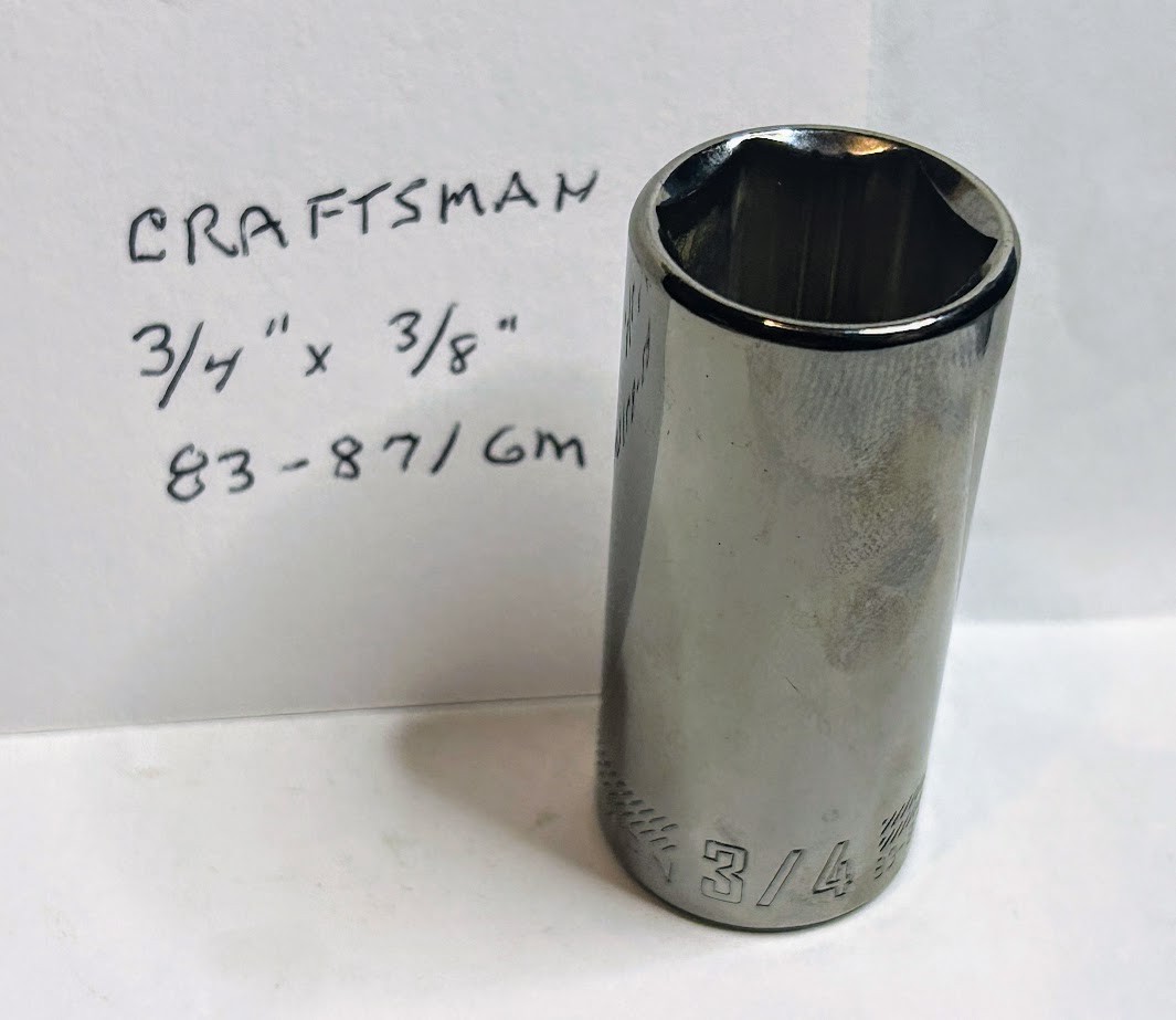 Craftsman  3/4″ x 3/8″ Dr Deep Socket 83-871GM Gunmetal Chrome 6Pt Free Ship
