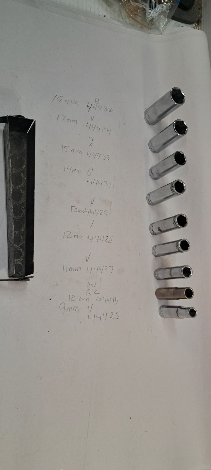CRAFTSMAN (USA) mixed series -Pc 3/8» DRIVE 6/12 PT METRIC DEEPWELL SOCKETS