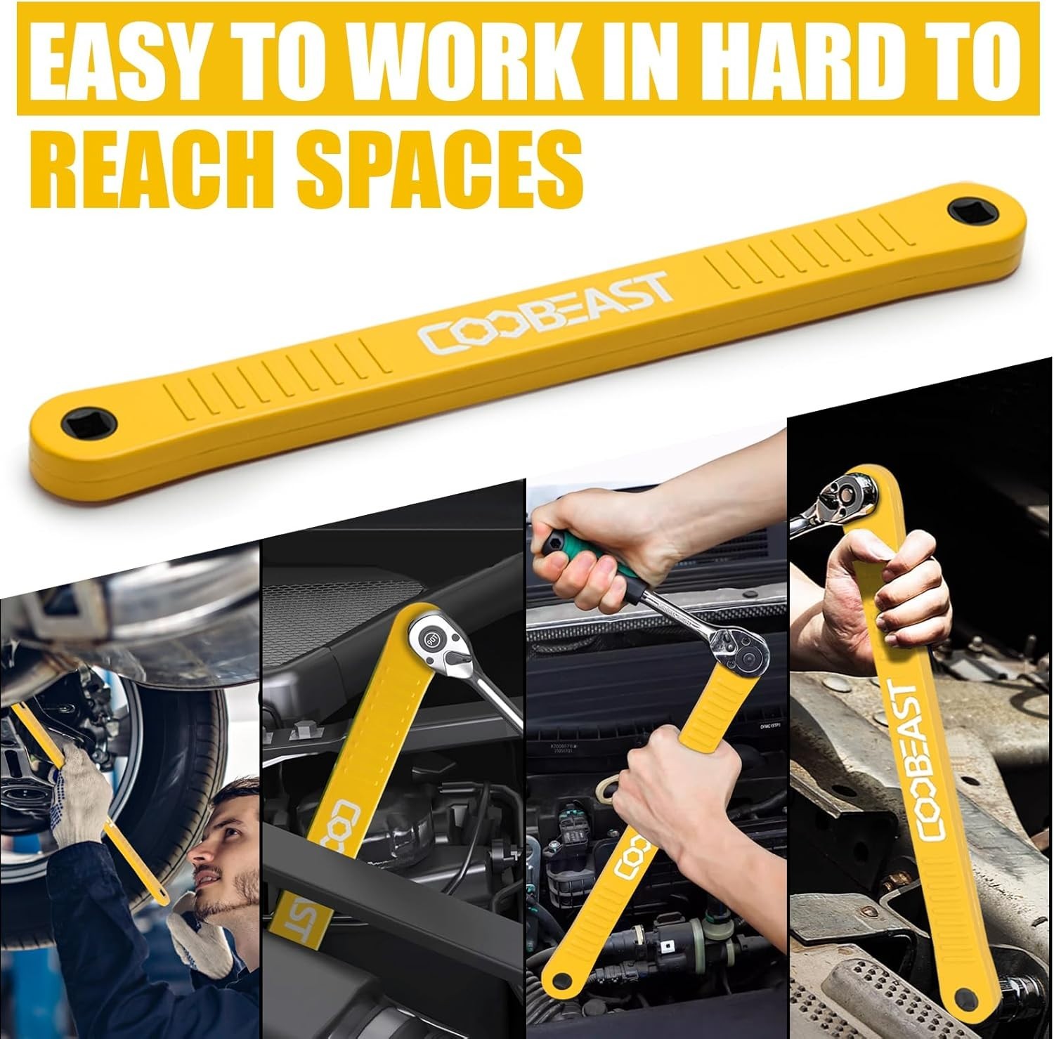Offset Extension Wrench – Impact-Ready 13.4in Tool with 1/4, 3/8 & 1/2 Adapters