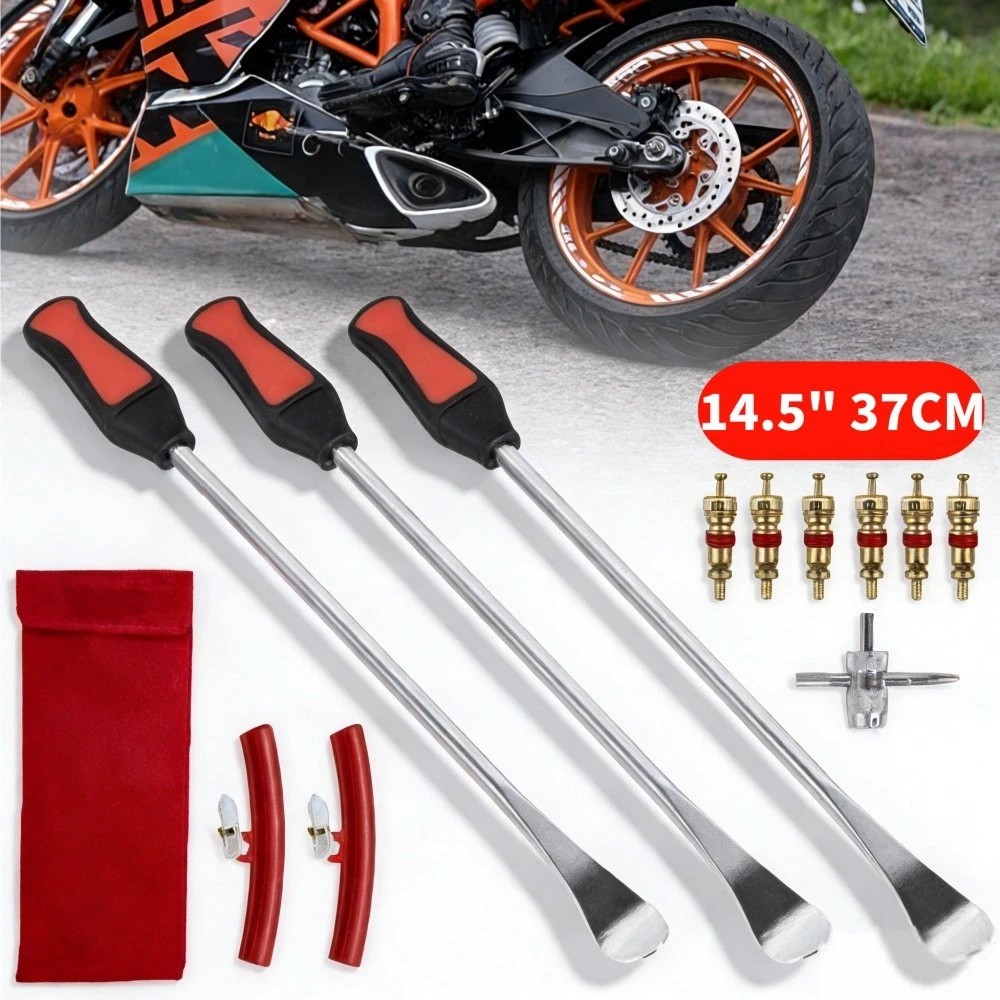 Steel Tire Spoon Lever Iron Kit Professional Motorcycle Tire Changing Tool USA