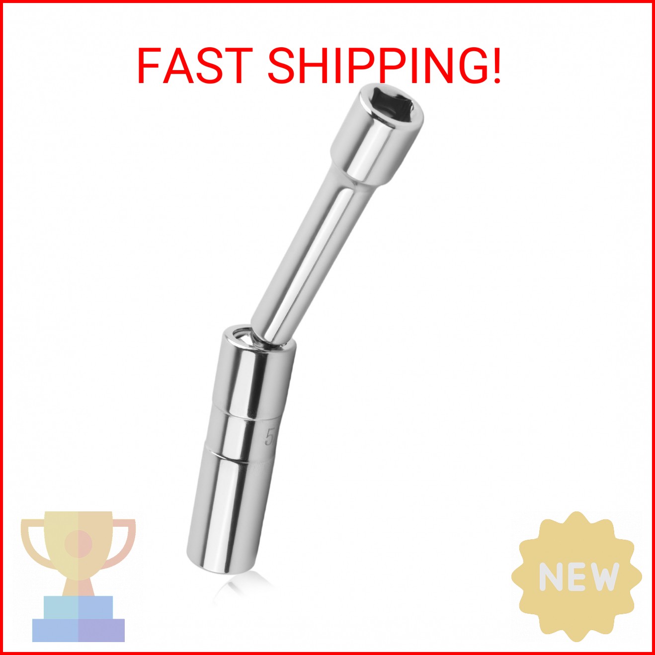 Figpade 360° Swivel 5/8 Spark Plug Socket Magnetic,6-Point Spark Plug Removal To