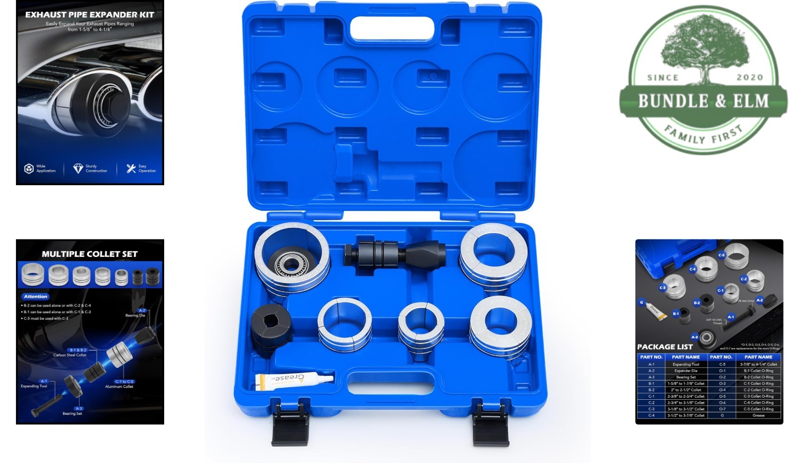 Professional Exhaust Pipe Stretcher Kit: 1-5/8″ to 4-1/4″ | Easy-to-Use Tool Set