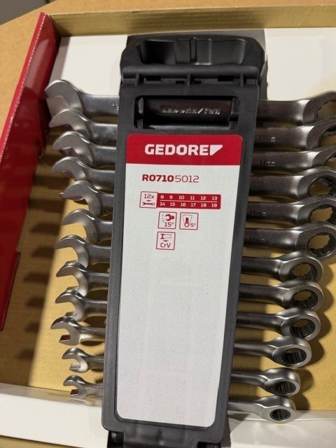 Gedore RED 3300850 R07105012 Combination Ratchet Wrench Set 12 Pc. 8-19 mm – NEW